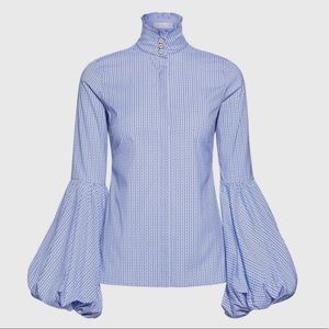 Caroline Constas Blue Striped Blouse